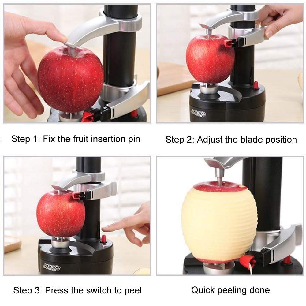 Electric Potato Peelers Automatic Rotating Apple Peeler Potato Peeling Machine Automatic Fruits Vegetables Cutter Kitchen Peeling Tool