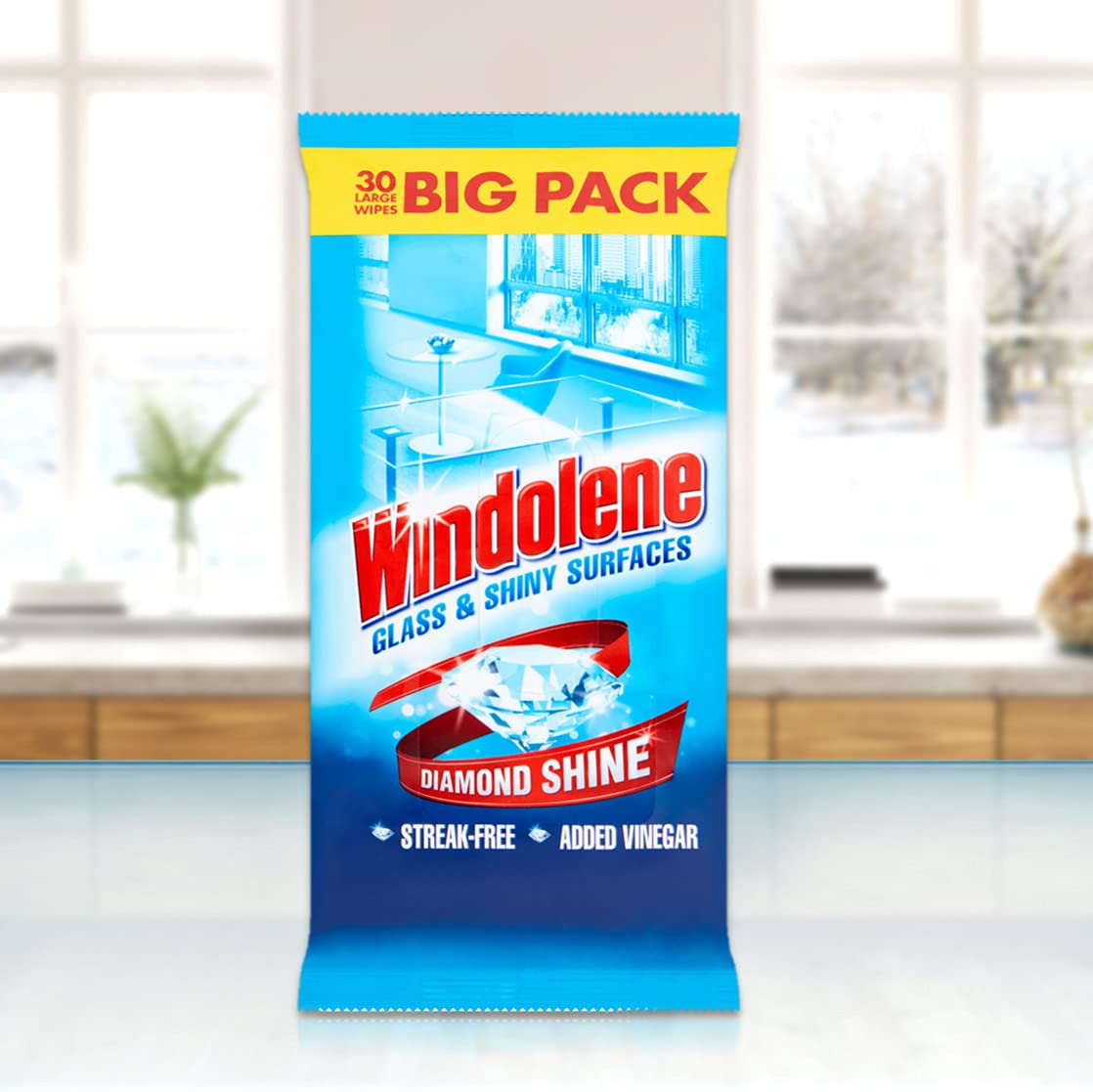 Windolene Glass & Shiny Surfaces 30 Wipes - Pack of 6 | Streak-Free Cleaning for Windows, Mirrors, Cars | Window cleaner & Glass cleaner