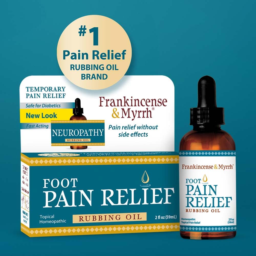 Frankincense & Myrrh FAM00301 Neuropathy Rubbing Oil with Essential Oils for Pain Relief, 2 Fluid Ounce