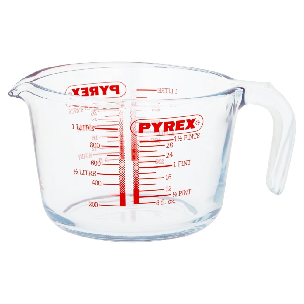 Pyrex Glass Measuring Jug, Transparent, 1 Litre Single