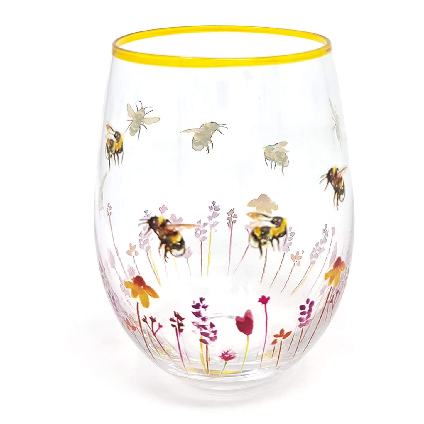 Busy Bees Stemless Gin Cocktail Glass Tumbler