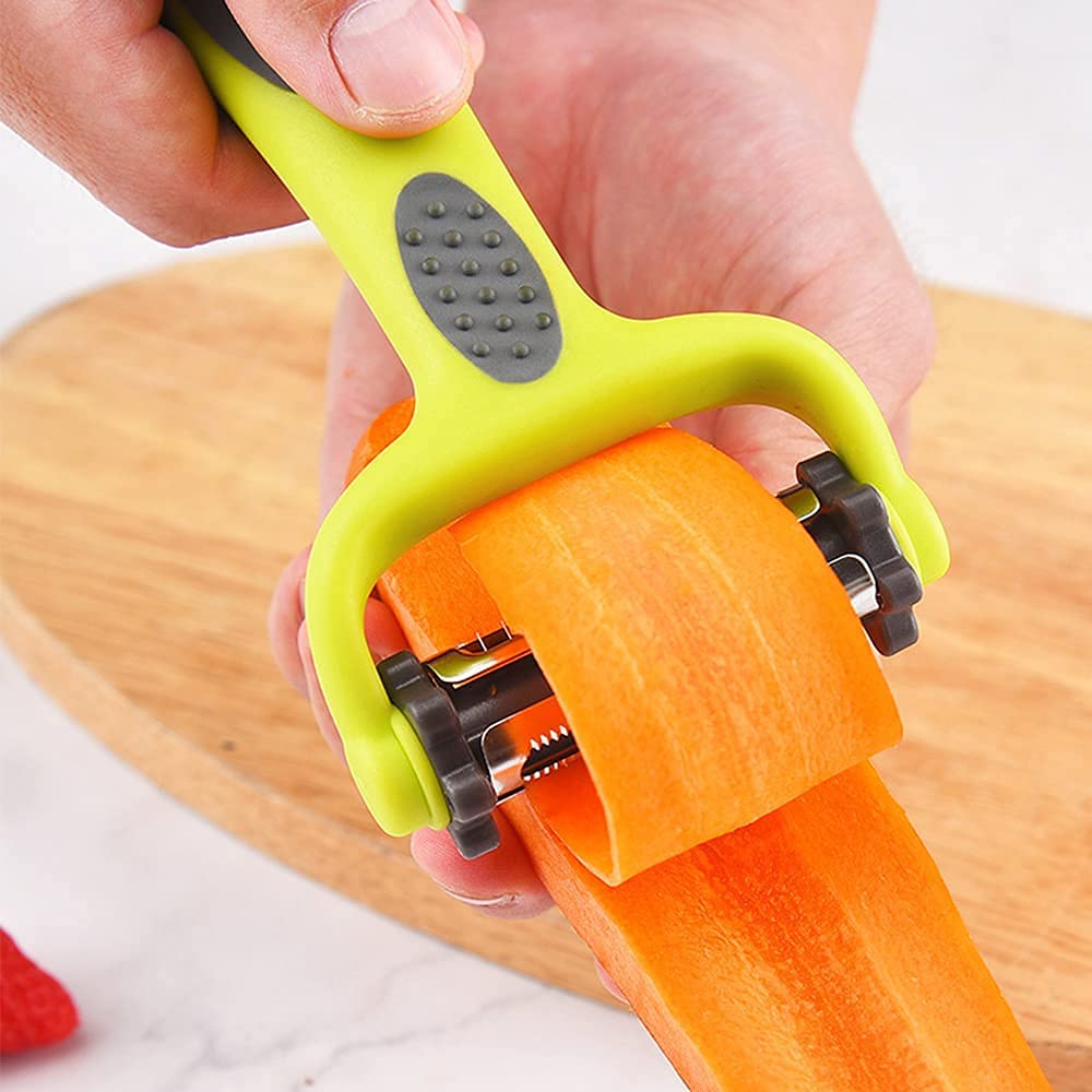 Potato Peeler for Kitchen, julienne Vegetable Peeler,3 Pieces Stainless Steel Professional Peelers, Non-Slip, Suitable for Peeling for Potato, Apples, Carrots, Cucumber and Various Veg and Fruits