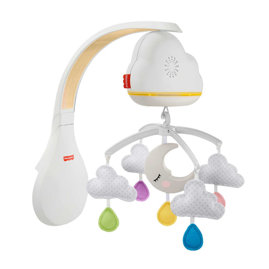 Fisher-Price Sound Machine Calming Clouds Mobile & Soother Convertible Crib to Tabletop with Music & Lights for Newborn to Toddler, GRP99