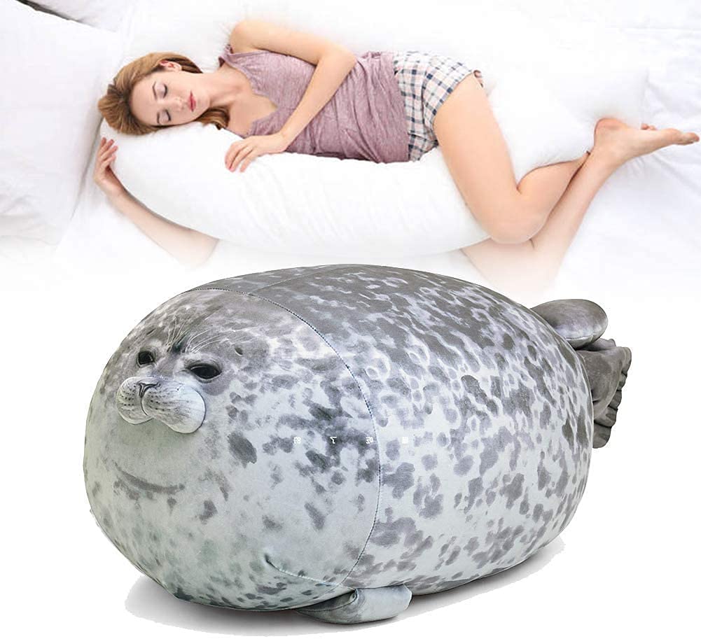 RUNYA Blob Seal Pillow Cute Chubby Seal Plush Toy Stuffed Animals L(23.6in) Style-a