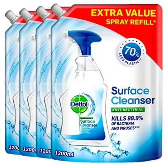 Dettol Surface Cleanser Pouch Refill 1.2L x 4 1.2 l (Pack of 4)