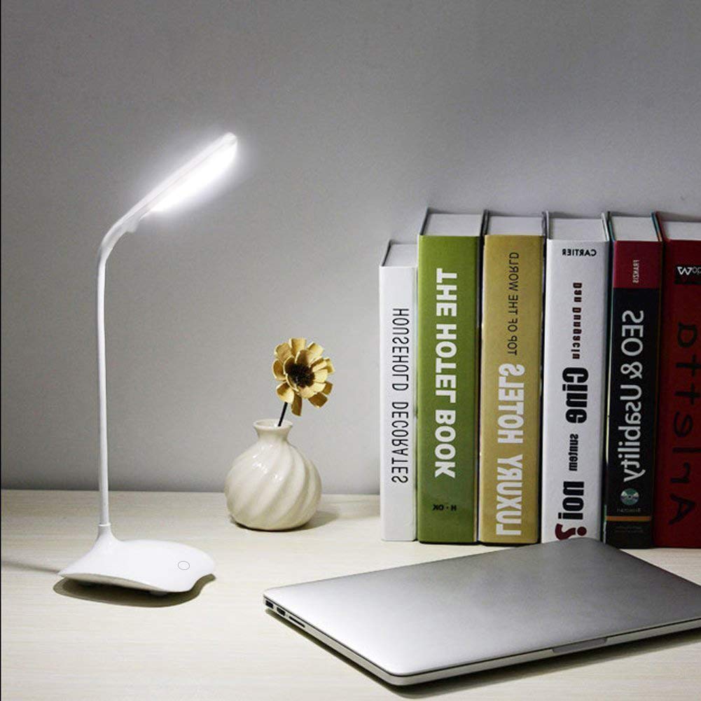 SIN&MI Desk Lamp Eye Protection LED Lamp Flexible Bedside Table Desk Lamp LED Reading Desk Light White 3W