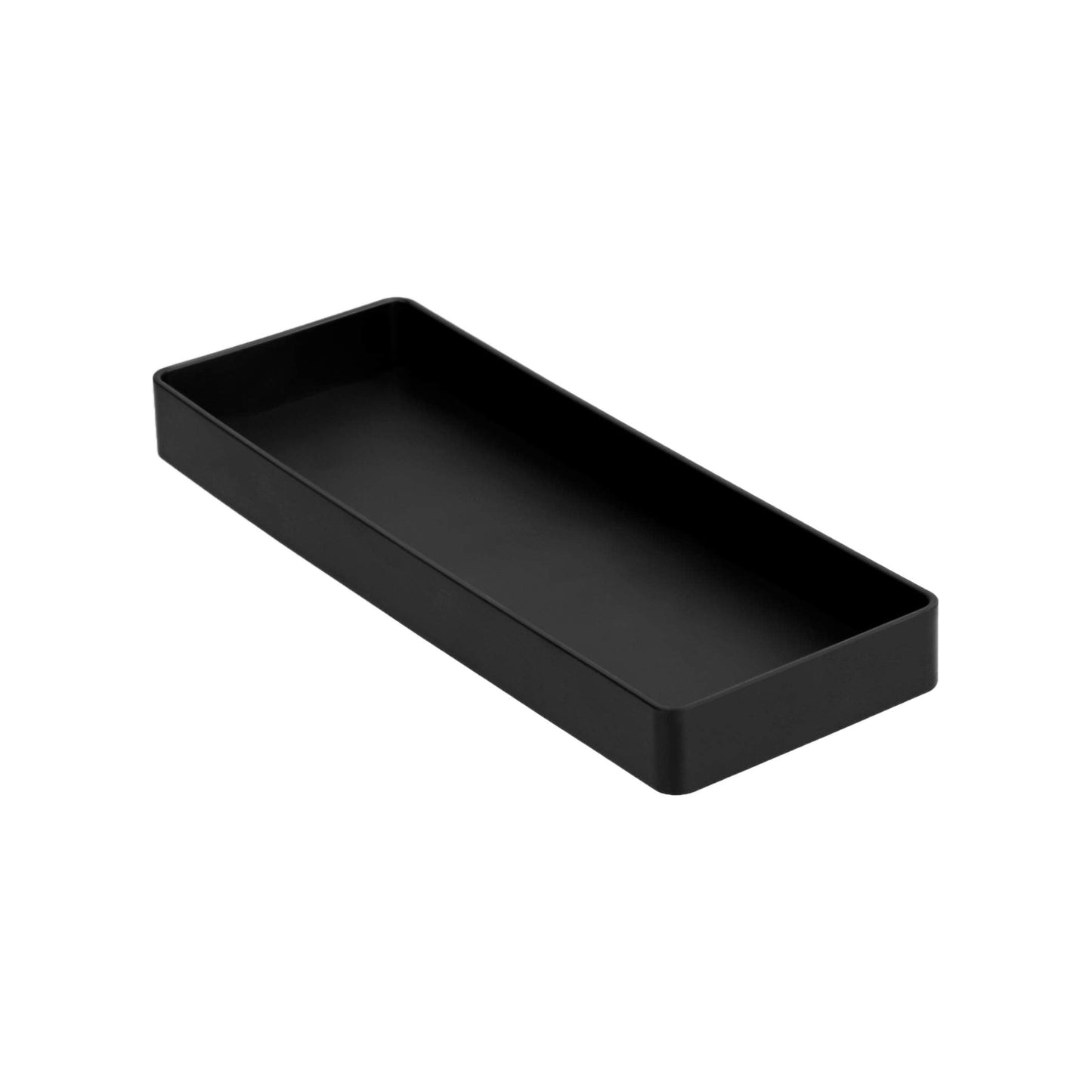 Amazon Basics Rectangular Plastic Organizer, Half Accessory Tray, Black