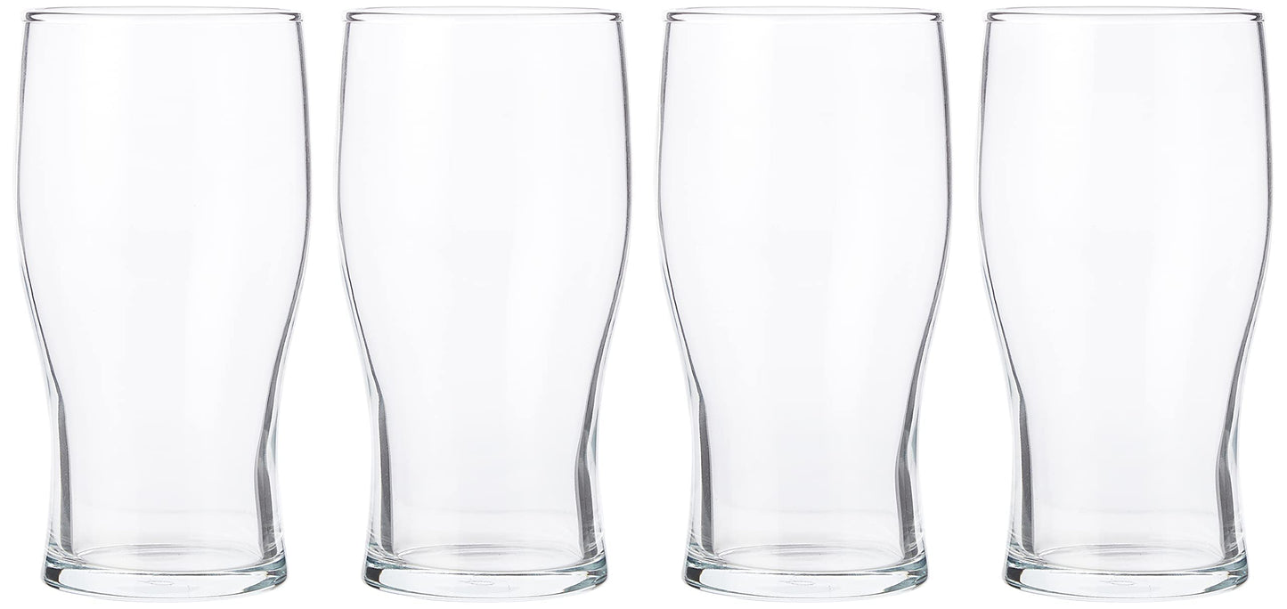 Pasabahce A1-ISCJ-UF2J Tulip Pint Beer Glass, 20oz Capacity, Pack of 4 4 Count (Pack of 1)