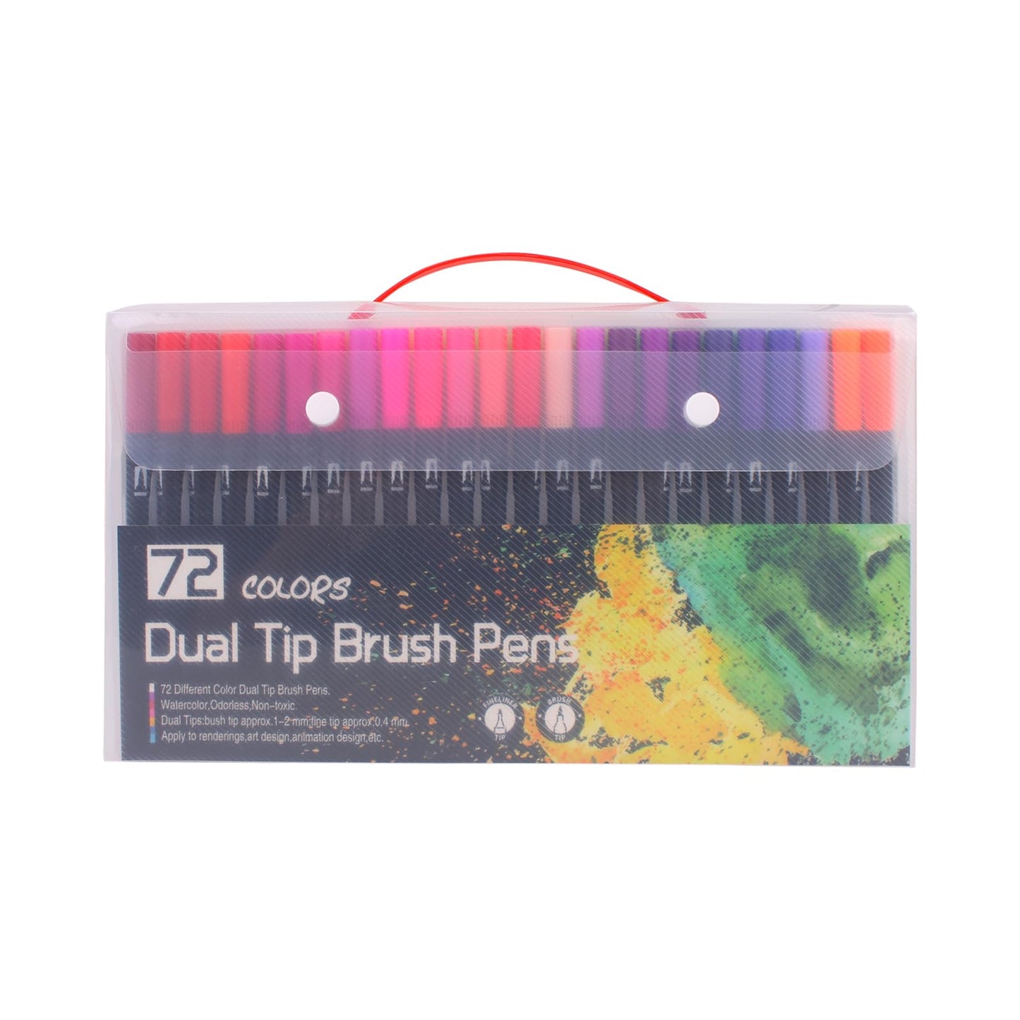 72 Colours Dual Tip Brush Pens Felt Tip Pens Colouring Pens for Adults and Kids Painting Colouring Sketching Drwaing 72