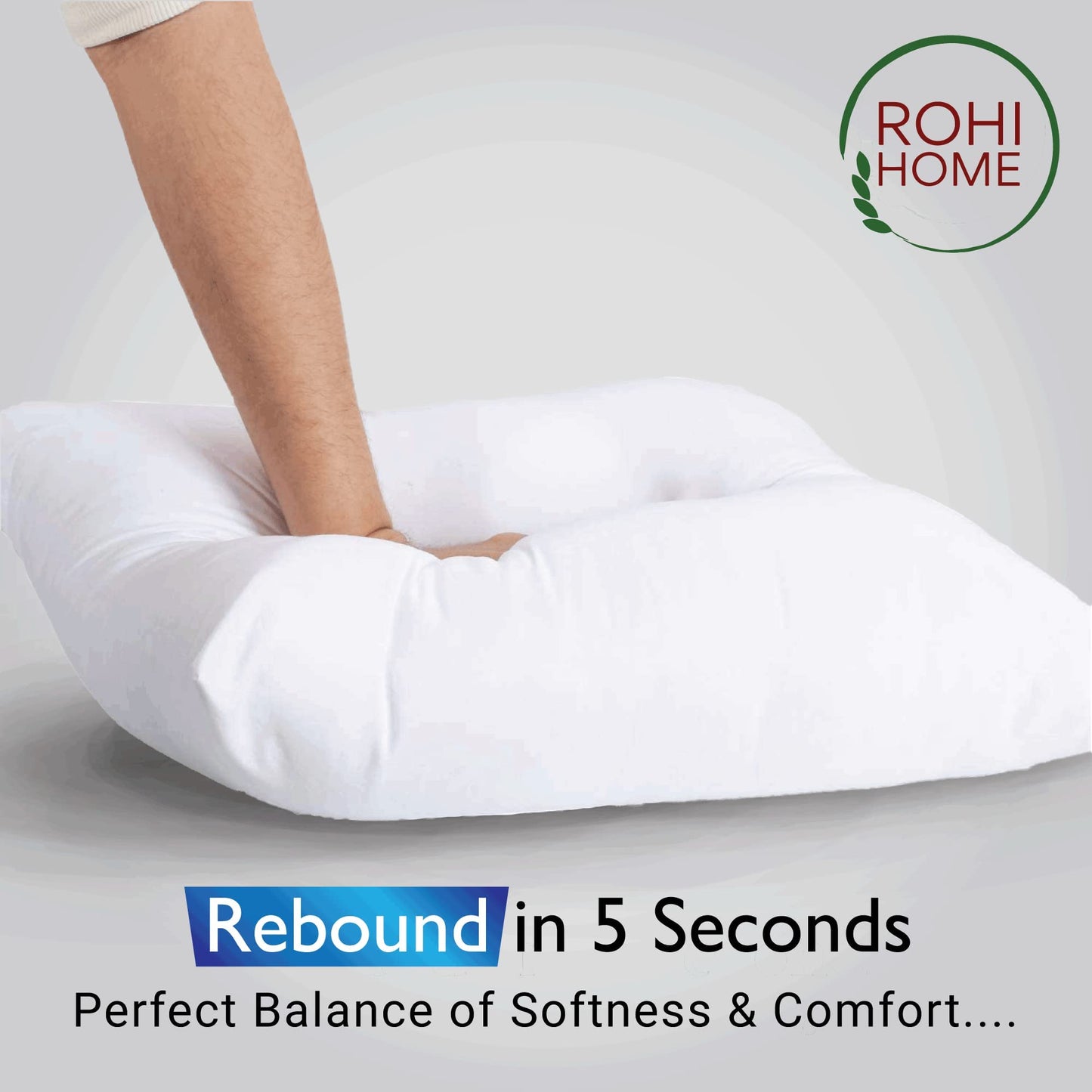 Rohi Set of 2 Hypoallergic Cushion Inner Pads (Pack of 2) 18" x 18" (45cm x 45cm) Cushion Insert Decorative Square Pillow Stuffer for Sofa Couch Cushions 2 Count (Pack of 1) 45.0 Centimetres