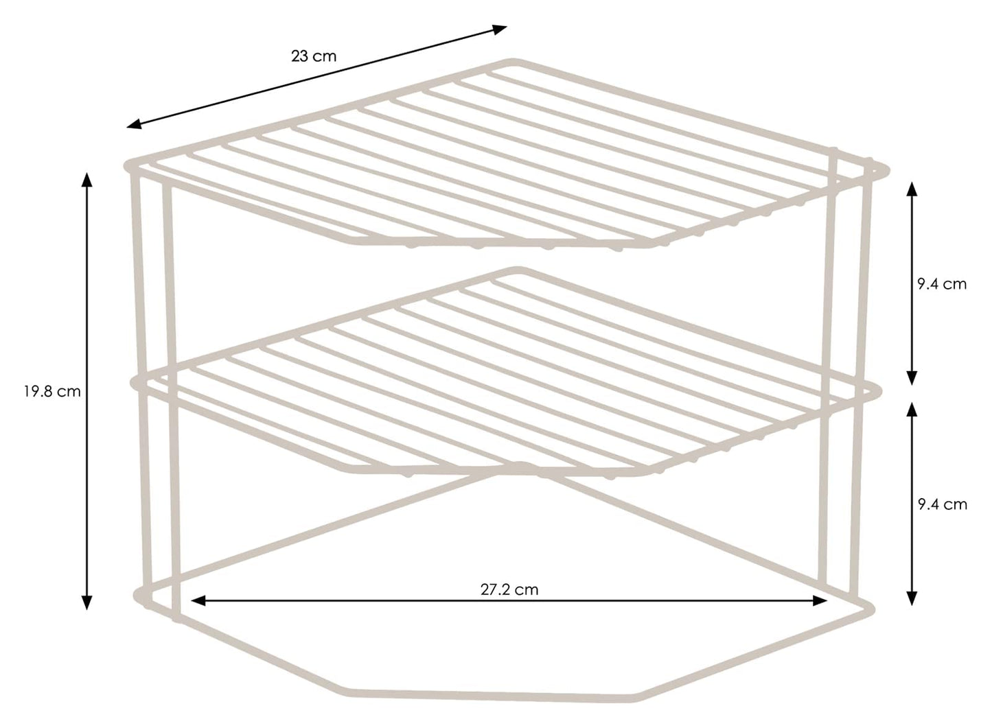 simplywire – 3 Tier Plate Rack - Kitchen Cupboard Organiser – White 1 Pack