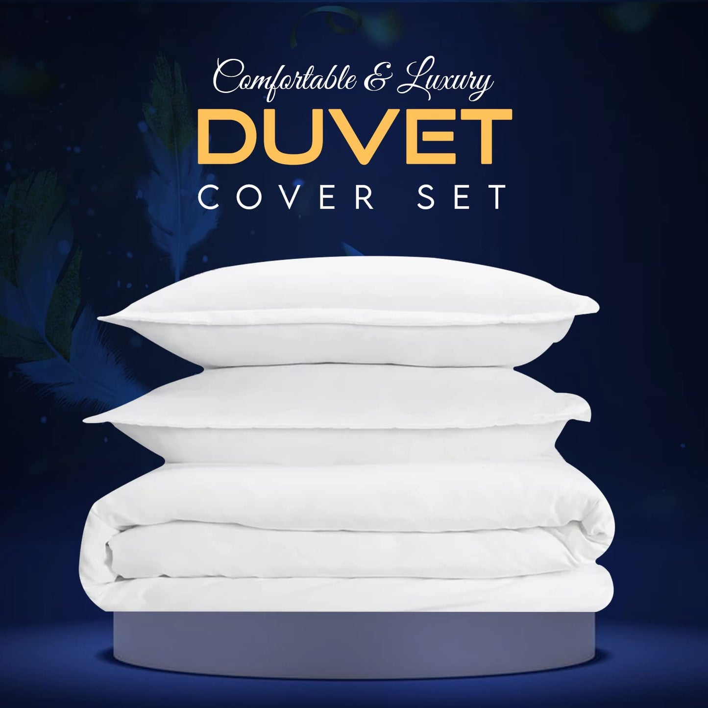 Sunshine Comforts Super king Duvet Set - 100% Soft Egyptian Cotton Quilt Superking Duvets set with Pillow Cases - Breathable & Anti Wrinkle 200 Thread Count Superking Duvet Cover Set (White) White