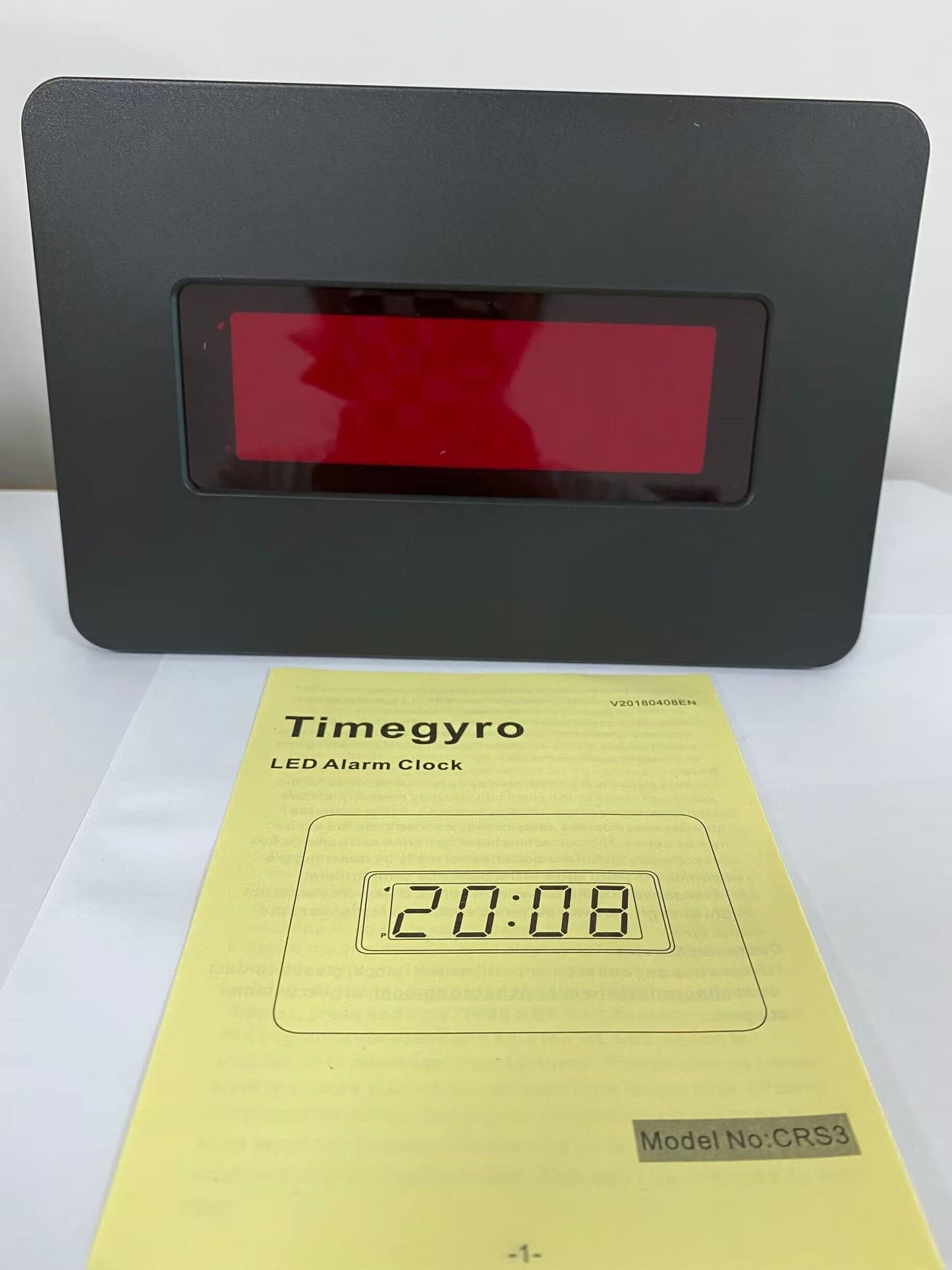 Timegyro Digital Wall Clock Battery Operated with LED Display, Wall Clock with Backlight, Table-top, Alarm, Brightness Adjustable,12/24Hr Black