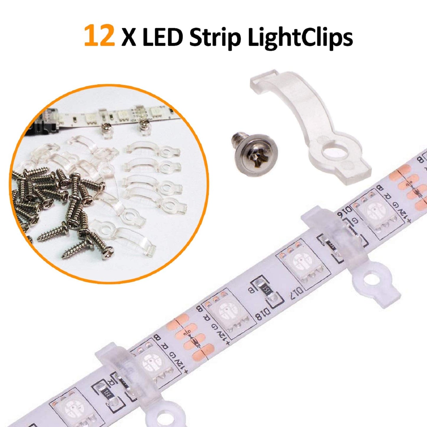 REDTRON LED Light Connector Kit, 10mm RGB LED Connector Includes 10x L Shape Connectors,2M LED Strip Light Extension Cable,4X Strip to Strip Jumpers,5X 4 Pin Male Connectors LT071,35Pcs Connectors Set