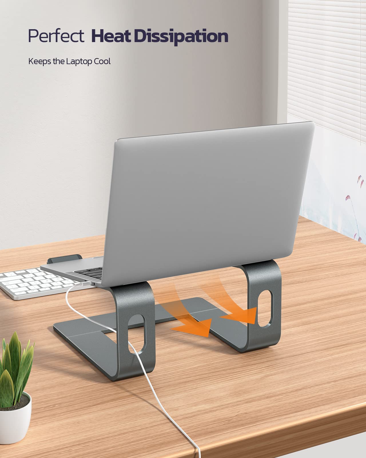 NULAXY Laptop Stand for Desk, Detachable Aluminum Laptop Riser for Desk, Ergonomic Laptop Holder Computer Stand Compatible with MacBook Air Pro, Dell XPS, HP, Lenovo More 10-16” Laptops (Grey) A-Grey