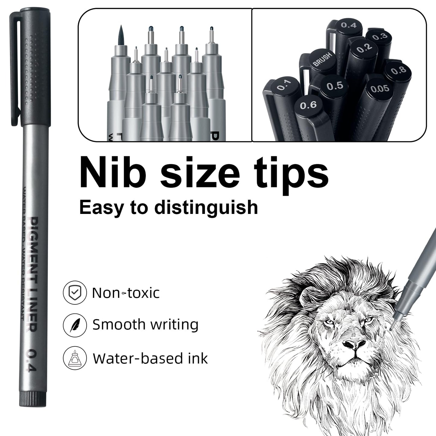 APOGO Black Fineliner Pens Art Pens Fineliners Black Pens Drawing Pens for Artists, Art Supplies Stationary Supplies Writing Pens, Micro Liner Pens for Manga Ketch Book Anime Technical illustration