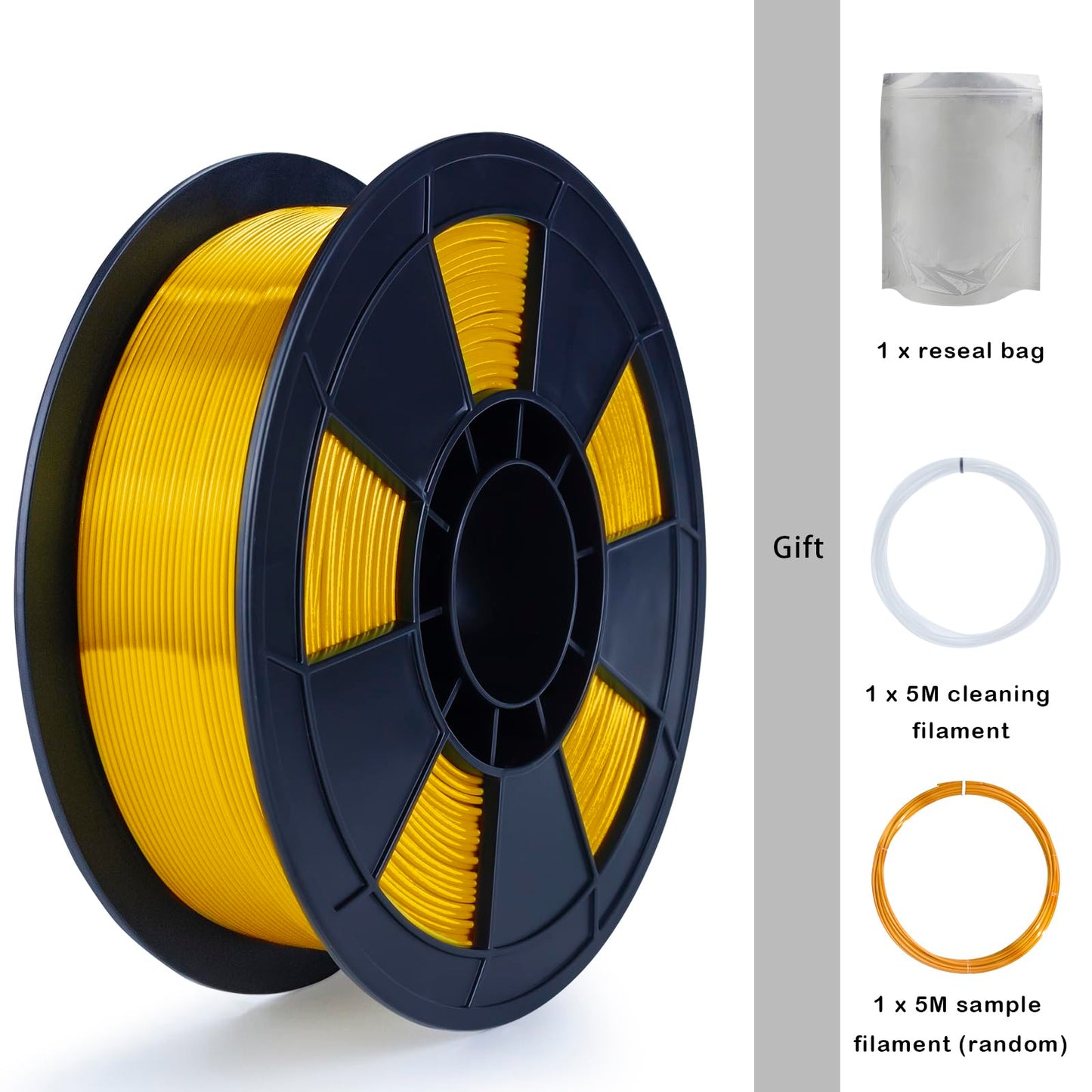 ZIRO PLA Silk Filament 1.75mm, 3D Printer Filament PLA Silky Series 1.75mm 1KG(2.2lbs), Dimensional Accuracy +/- 0.03mm, Gold