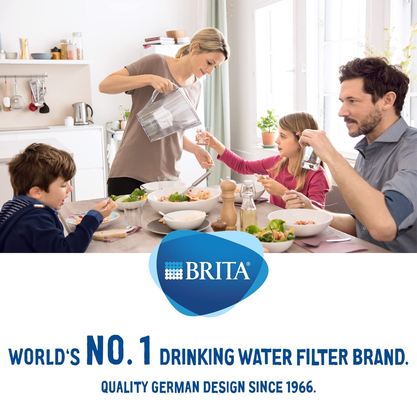 BRITA Style fridge water filter jug for reduction of chlorine, limescale and impurities, 2.4 Litre - Grey Maxtra +