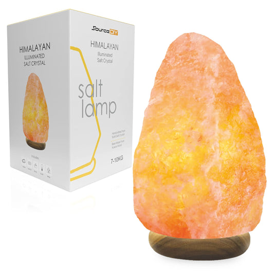 SourceDIY Salt Lamp 7-10 Kg Himalayan Natural Pink Crystal Rock Night Light Bedside Table Lamp for Indoor Bedroom Decor - Comes with Button Control Light Fitting 7-10 KG salt lamp with Button