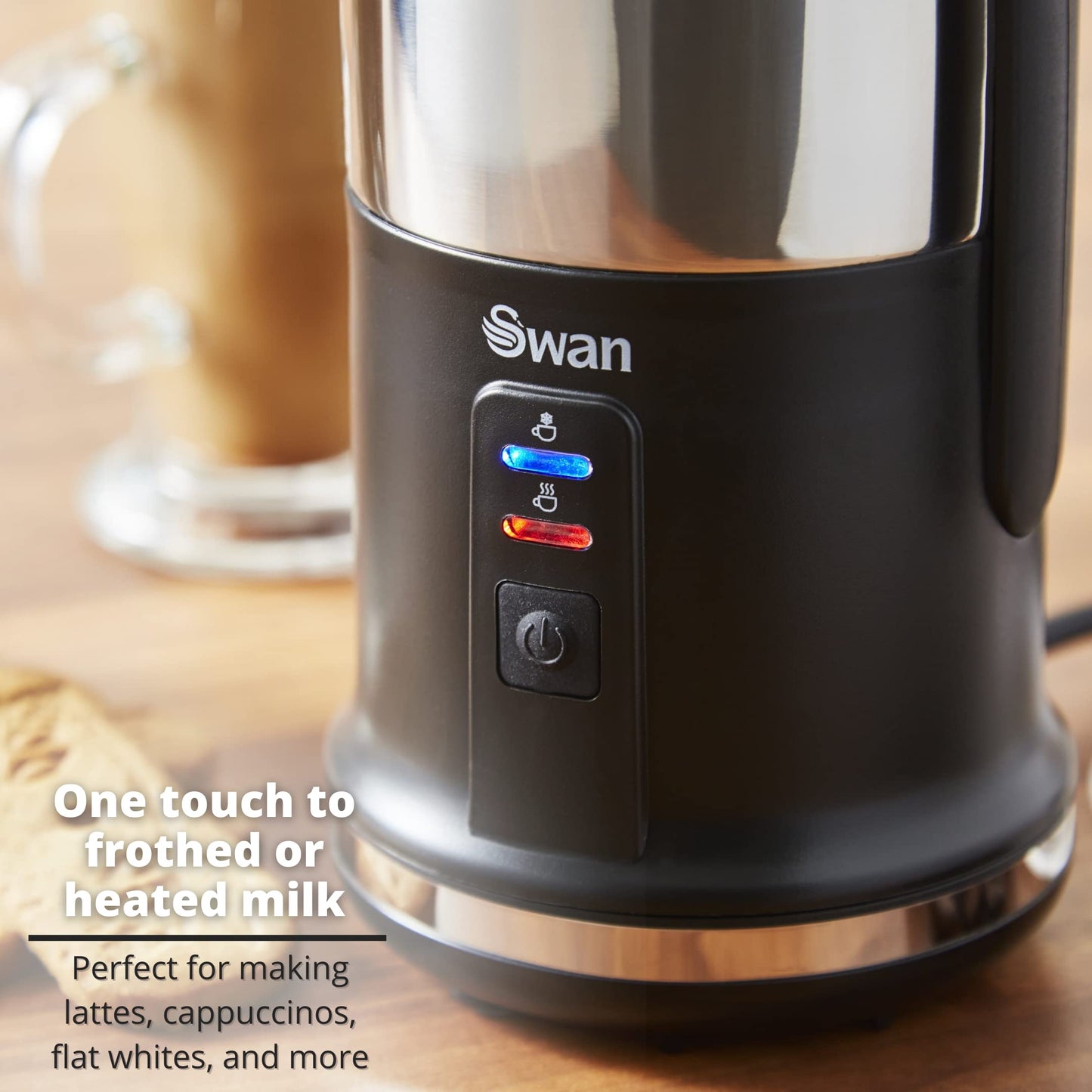 Swan, Automatic Milk Frother and Warmer, 2 Layer Non-Stick Coating, 500W, 500 W, Black