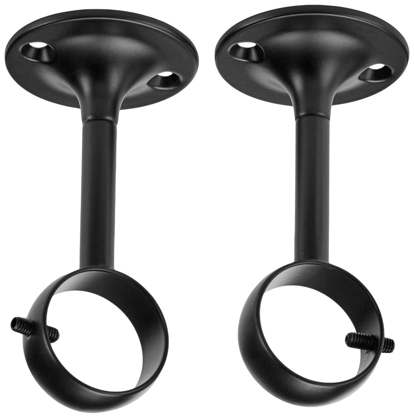 Amazon Basics Ceiling-Mount Bracket for Up to 2.5cm Diameter Curtain Pole, Set of 2, Black 1-Pack