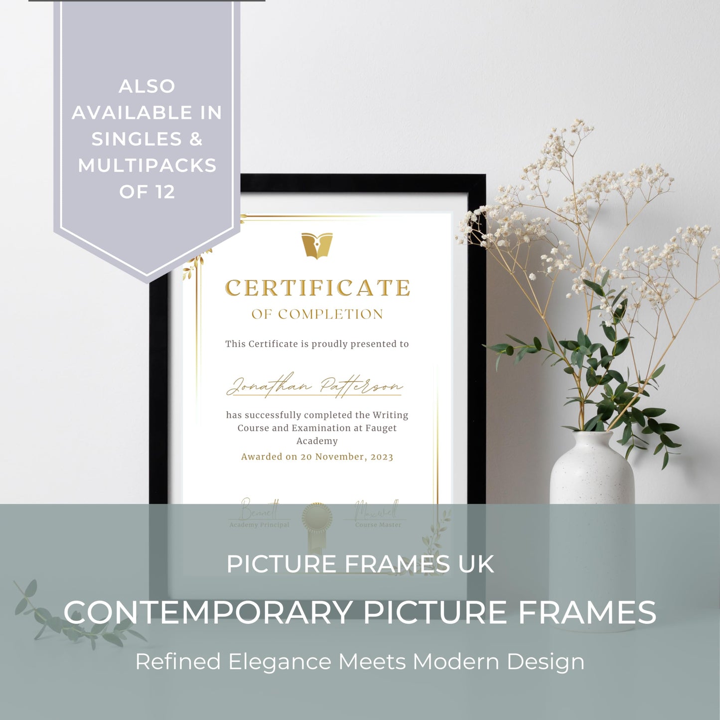 A4 Black Picture Frames Multipack - 6-Pack, Versatile Orientation, 21 x 29.7 cm Display, Wall Mount & Desk Stand A4