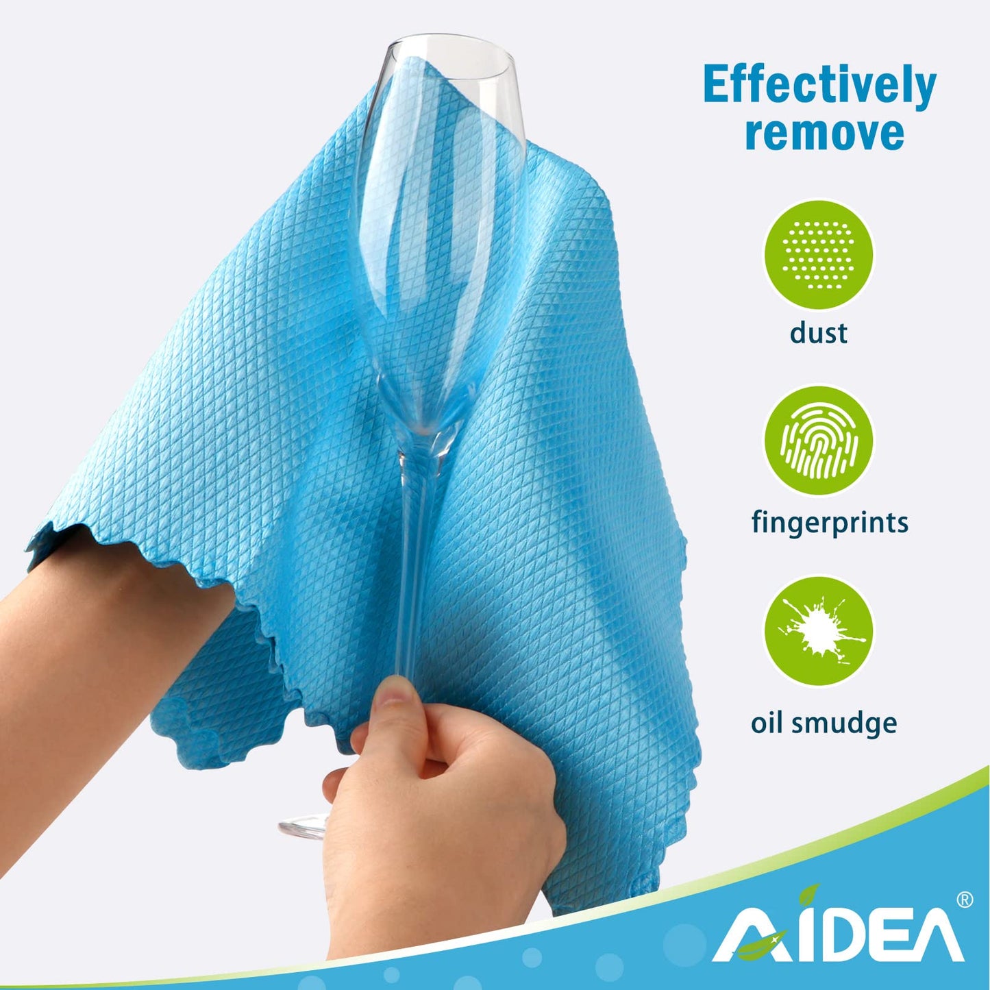 AIDEA Microfibre Cleaning Cloth 8 Pack,Multi-Purpose Fish Scale Cleaning cloth,Nanoscale Cloth Polishing Cloth,Lint Free Streak-Free Glass Window Cleaning Cloths,30x30 CM 12" x 12"