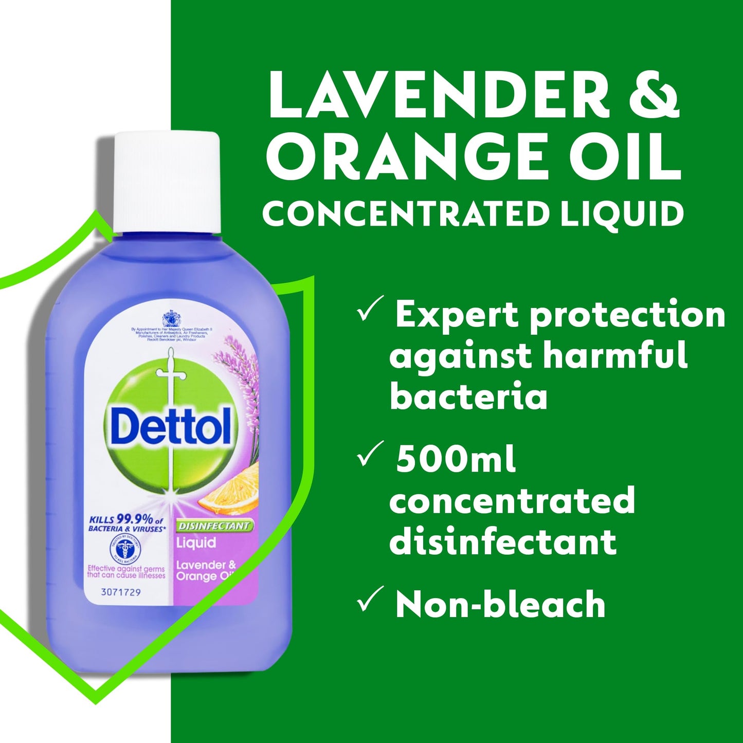 Dettol Antibacterial Disinfectant Liquid, Concentrated Cleaner, Kills 99.9% of Bacteria & Viruses, Lavender and Orange, Pack of 6 x 500ml, Total 3L 500 ml (Pack of 6)