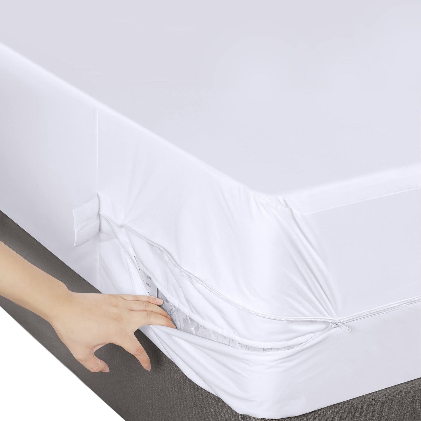 Utopia Bedding Waterproof Mattress Encasement - Double Bed 135 x 190 x 30 cm, Premium Zippered Mattress Protector, Bed Bug and Dust Mite Proof Mattress Cover - White Double - 135x190x30 cm