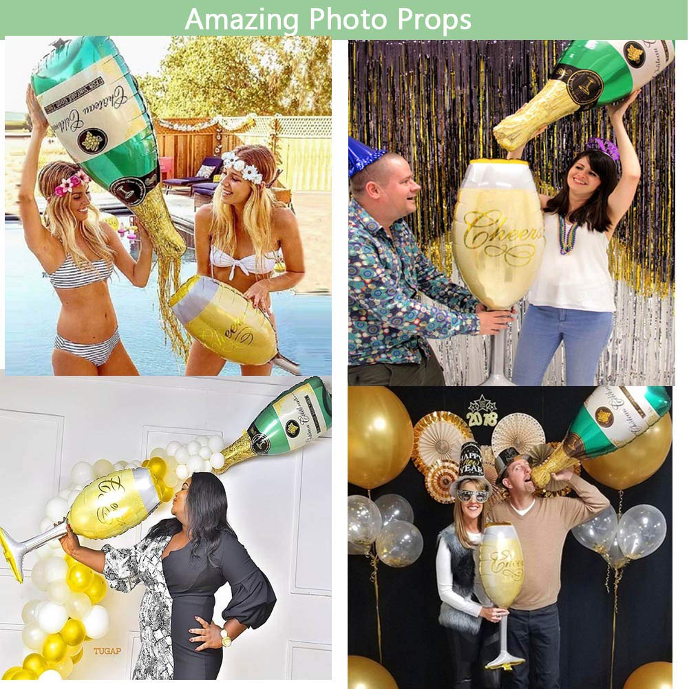 Champagne Bottle Balloons Party Decorations,Confetti Birthday Balloon Arch for Birthday Decorations,Engagement Decorations,Christmas,Wedding,Graduation Balloons (Champage balloon) Champage Balloon