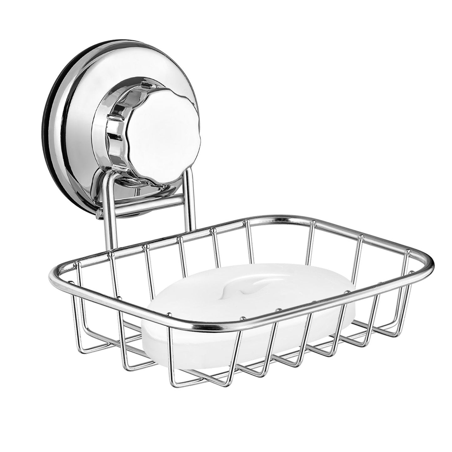 SANNO Suction Cup Shower Caddy/Soap Dish/Bath Hook-Shower Organizer Accessories Kitchen Storage Basket for Shampoo, Conditioner, Soap- Anti Rust Stainless Steel (Set of 3) C