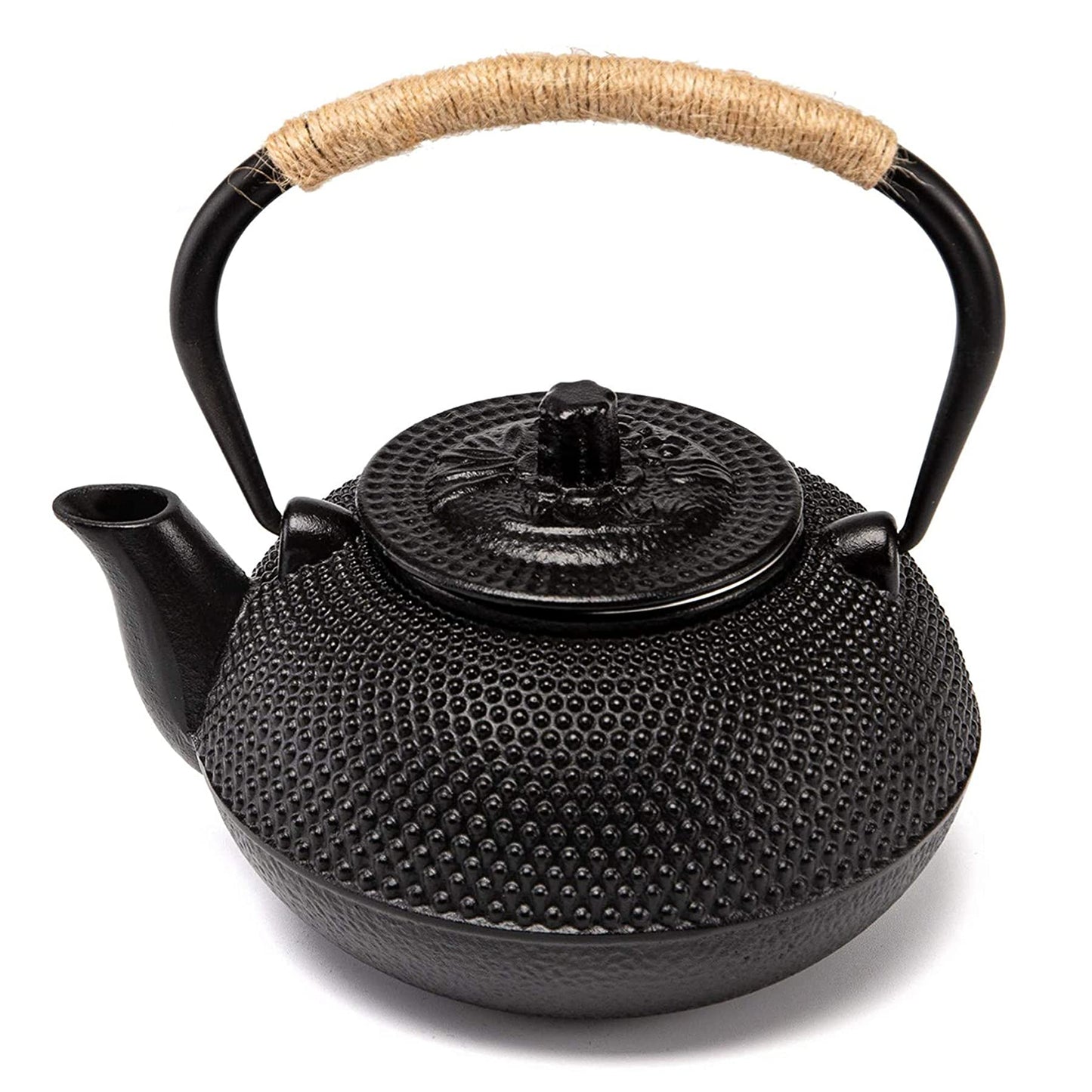 SUSTEAS Teapot Japanese Tetsubin Cast Iron Tea Kettle with Stainless Steel Infuser Black 900ml