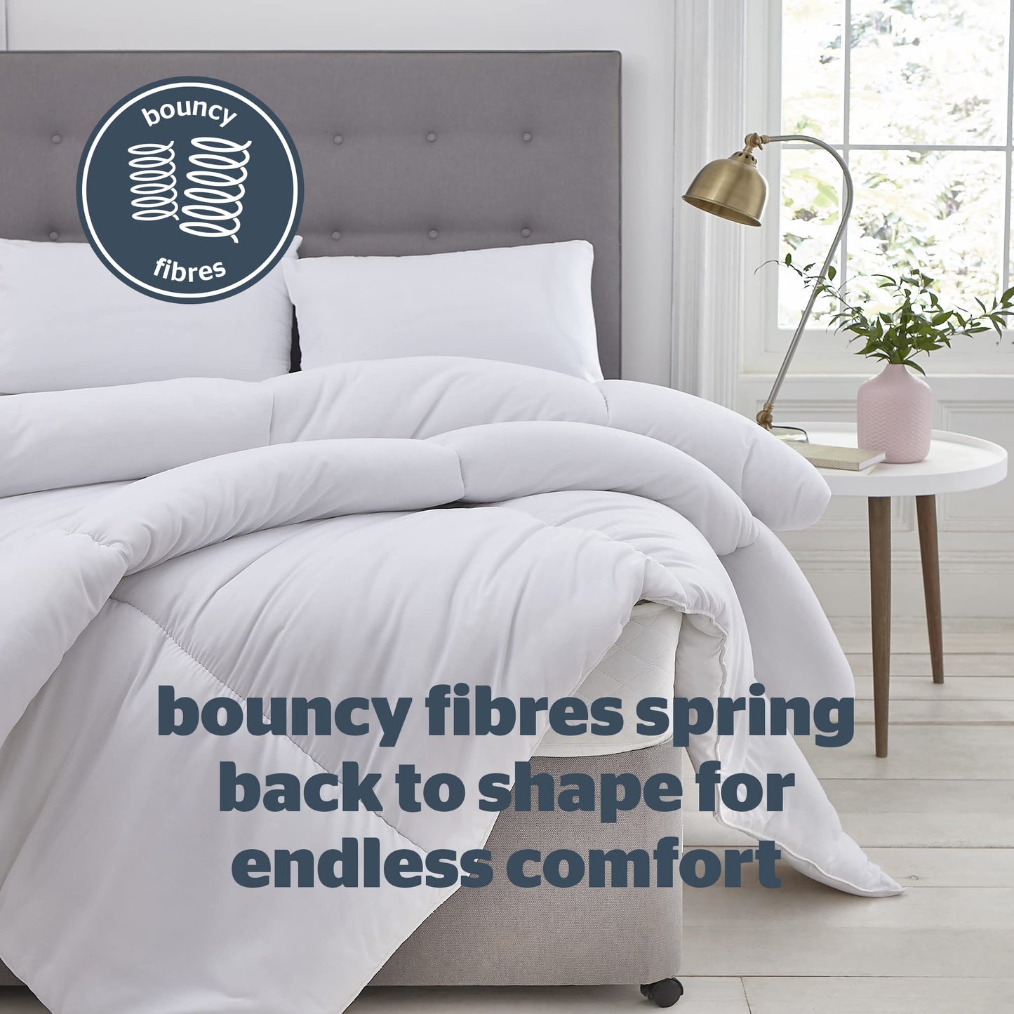 Silentnight Bounceback Duvet 10.5 Tog - All Season Winter Quilt Machine Washable and Hypoallergenic - White, Single