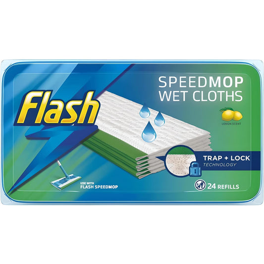 Flash Speedmop Wet Cloth Refills, Fast Easy and Hygienic, wild orchid scent, 24 Cloths