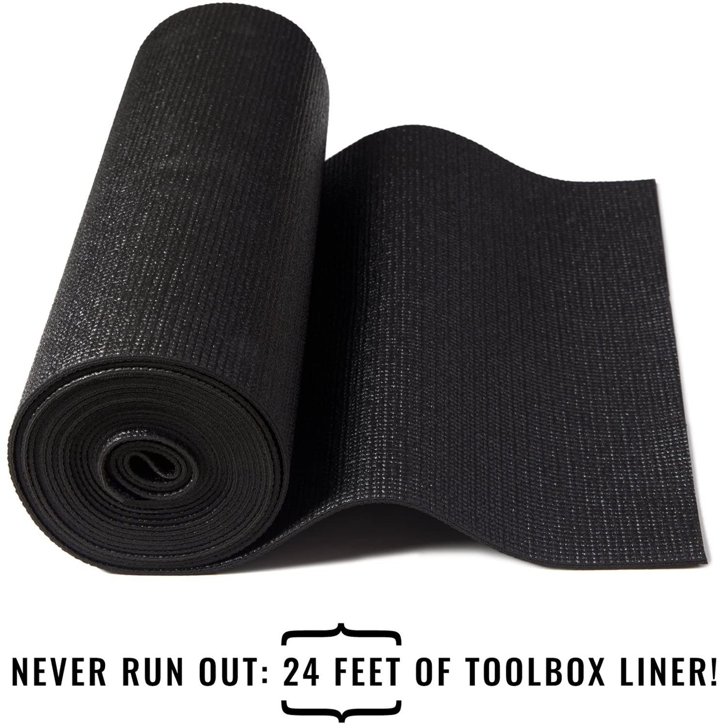 B&C Home Goods Tool Box Liner - Drawer Liner w/Black Anti Slip Toolbox Matting - Box Liners to Protect Your Tools - Easily Adjustable to Fit Any Size 18'' x 24 ft