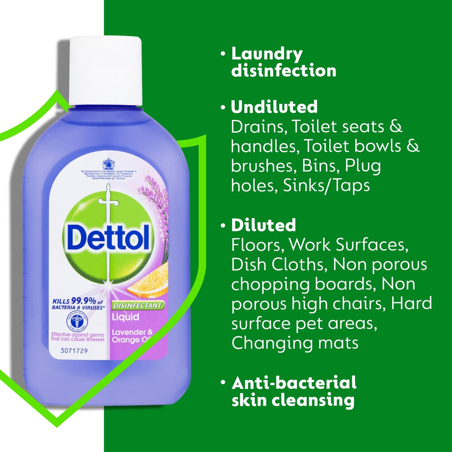 Dettol Antibacterial Disinfectant Liquid, Concentrated Cleaner, Kills 99.9% of Bacteria & Viruses, Lavender and Orange, Pack of 6 x 500ml, Total 3L 500 ml (Pack of 6)