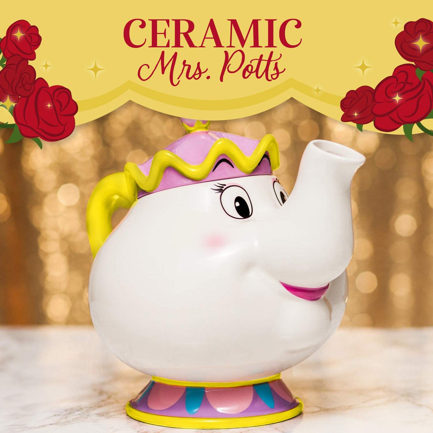 Paladone Mrs. Potts Tea Pot - Beauty and Beast - Officially Licensed Disney Merchandise Mrs Potts