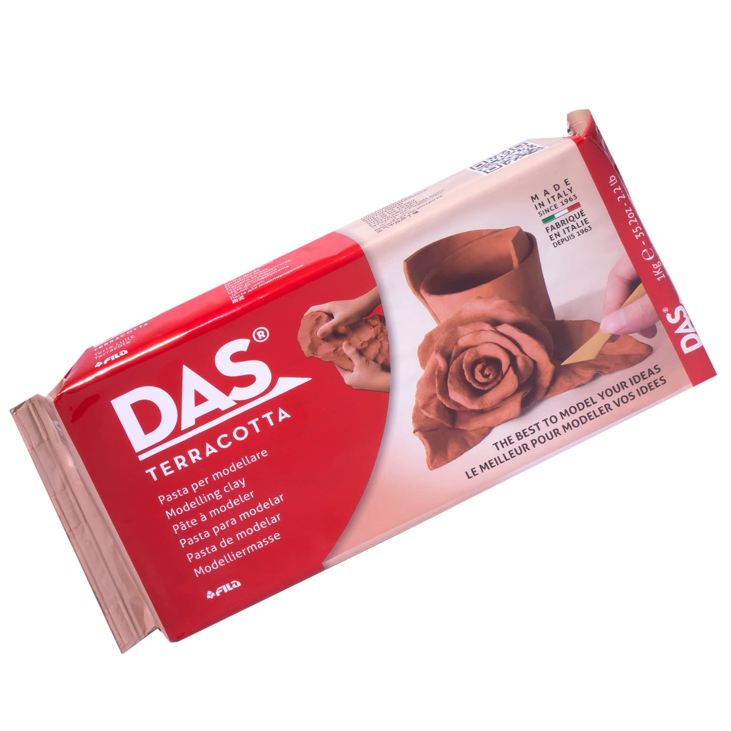 DAS Terracotta Air-Hardening 1kg Modelling Clay, Ideal for Professionals & Hobbyists CLAY TERRACOTTA 1KG