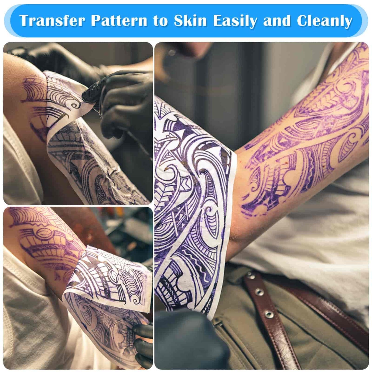 50 Sheets Tattoo Transfer Paper, Cridoz Tattoo Stencil Paper for Tattooing, Transfer Paper for Tattooing, A4 Size 8 1/4" x 11 3/4" 50 Sheets