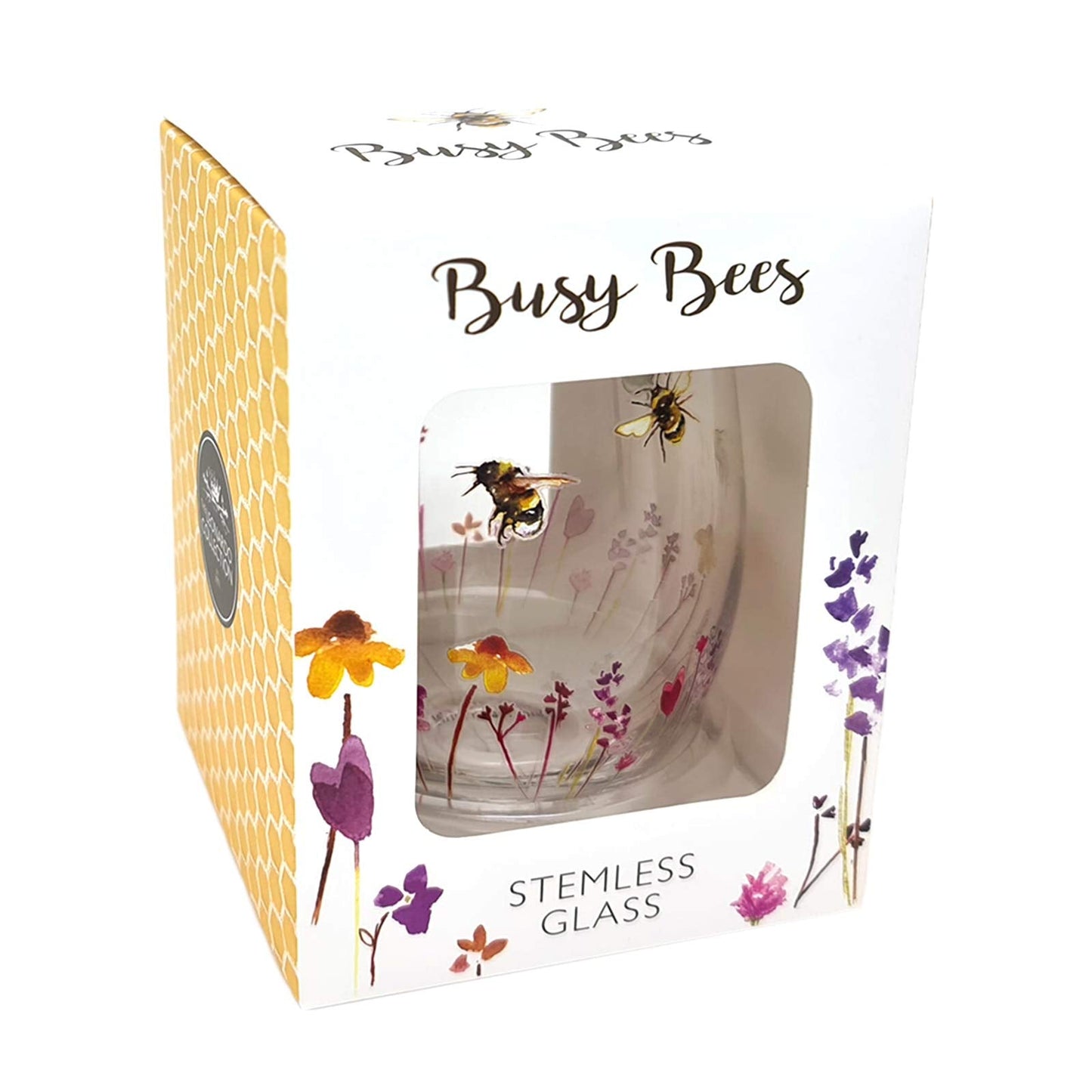 Busy Bees Stemless Gin Cocktail Glass Tumbler