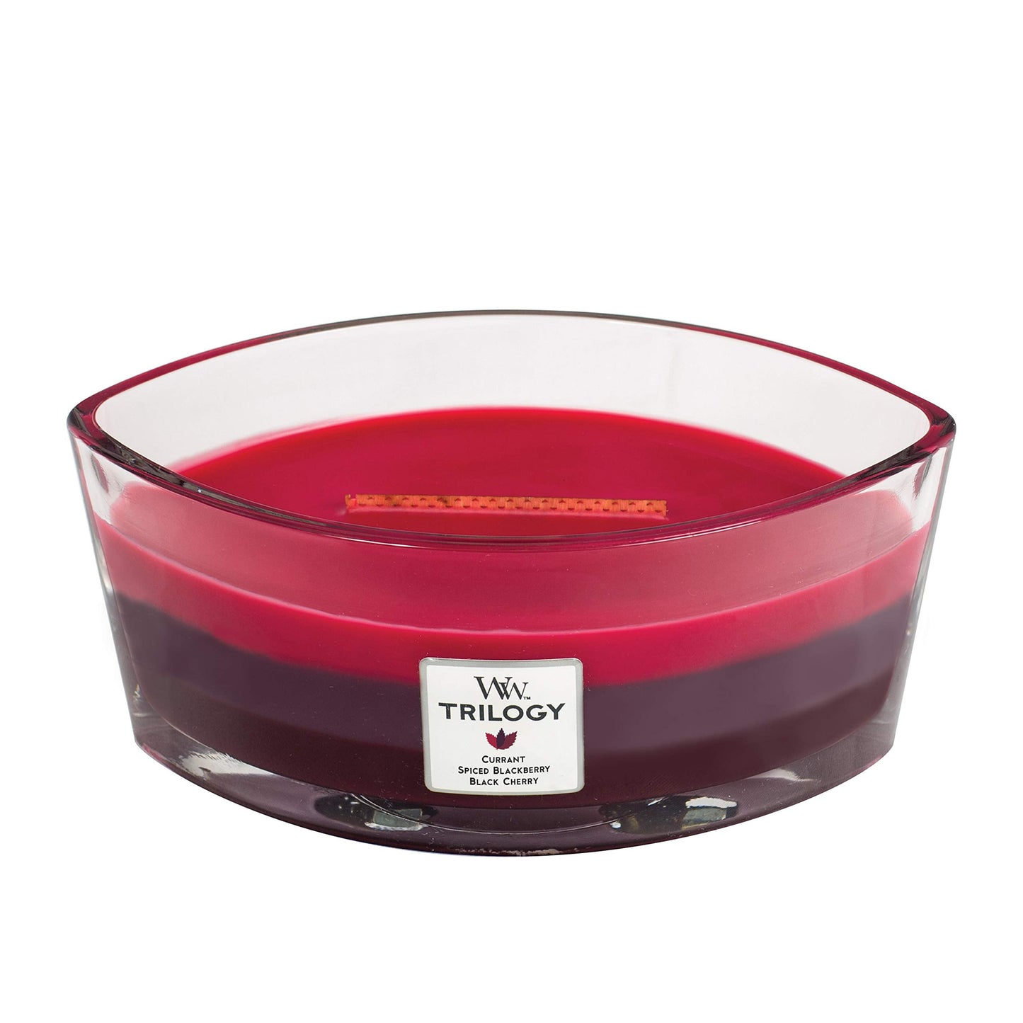 Woodwick Ellipse Scented Candle with Crackling Wick | Sun-Ripened Berries | Up to 50 Hours Burn Time, Burgundy