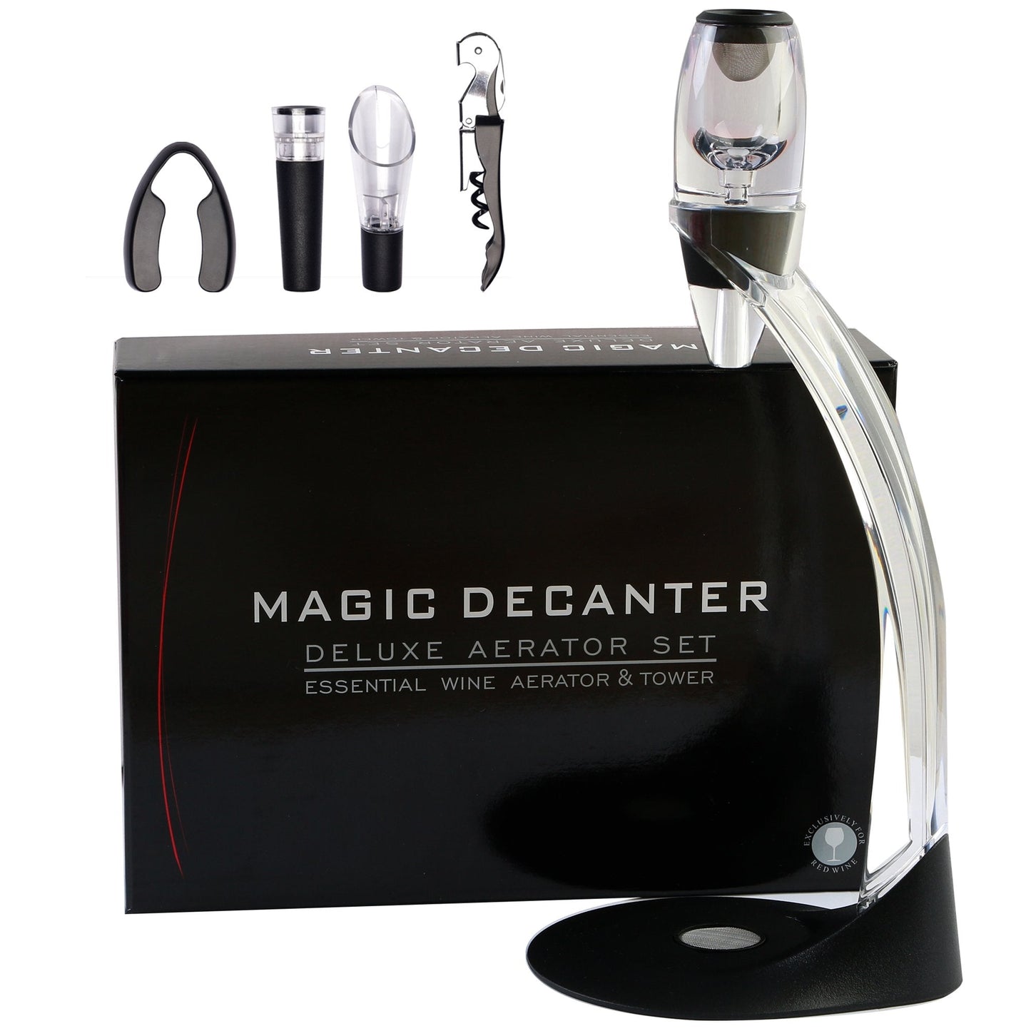 Wine Aerator Wine Decanter - ASOG Wine Decanting Jug with Tower Set and Wine Accessories, Ideal Wine Gift Set