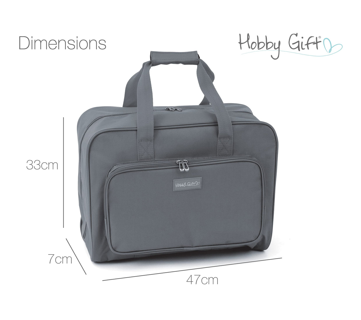 Hobby Gift Exclusive Medium Sewing Machine Bag, Grey, 47 x 21 x 33 cm