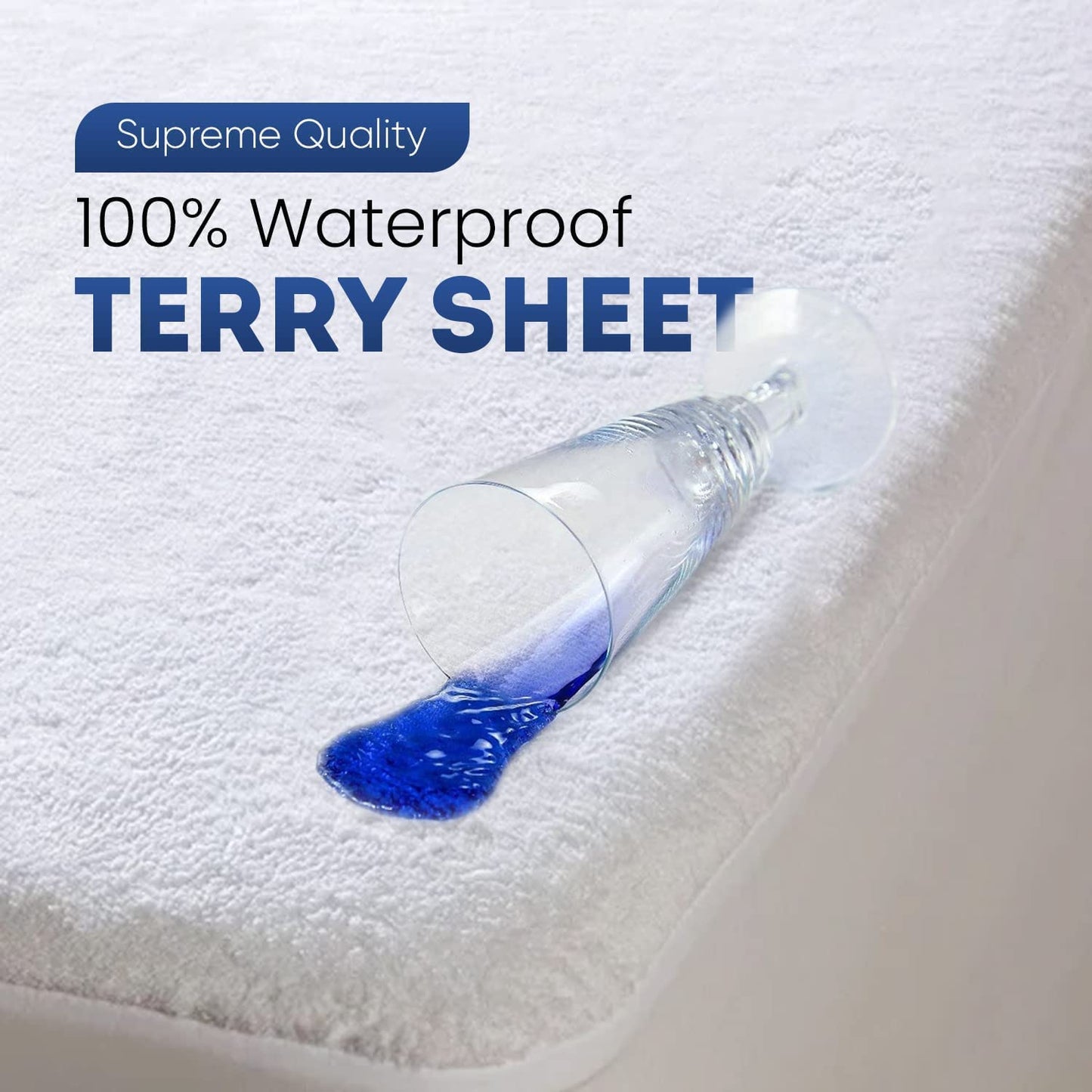 Sunshine Comforts Cotton Waterproof Mattress Protector Single- Ultra-Soft, Breathable Single Washable Waterproof Bed Sheet Non-Noisy & Super Absorbent Extra Deep Mattress Protector Waterproof Single Single (91 x 193+30)