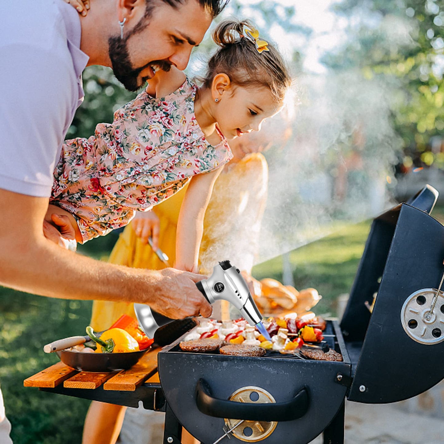 TBTeek Blow Torch, Fit All Tanks Kitchen Blow Torch with Safety Lock & Adjustable Flame for Cooking, BBQ, Baking, Brulee, Creme, DIY Soldering(Butane Not Included)