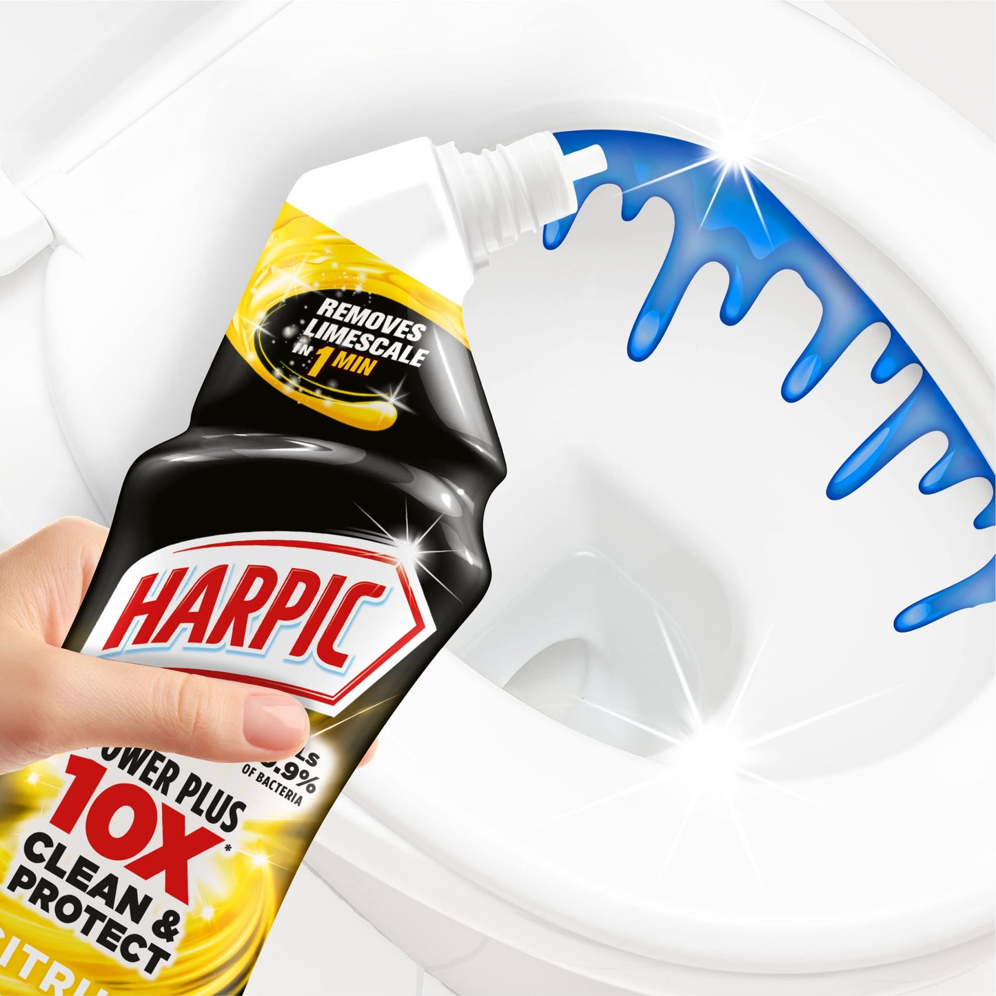 Harpic Powerplus Toilet Cleaner l Powerful Deep Clean Toilet Cleaner – Removes Limescale & Stains l Scent: Citrus l Size: Pack of 12 1 Count (Pack of 12)