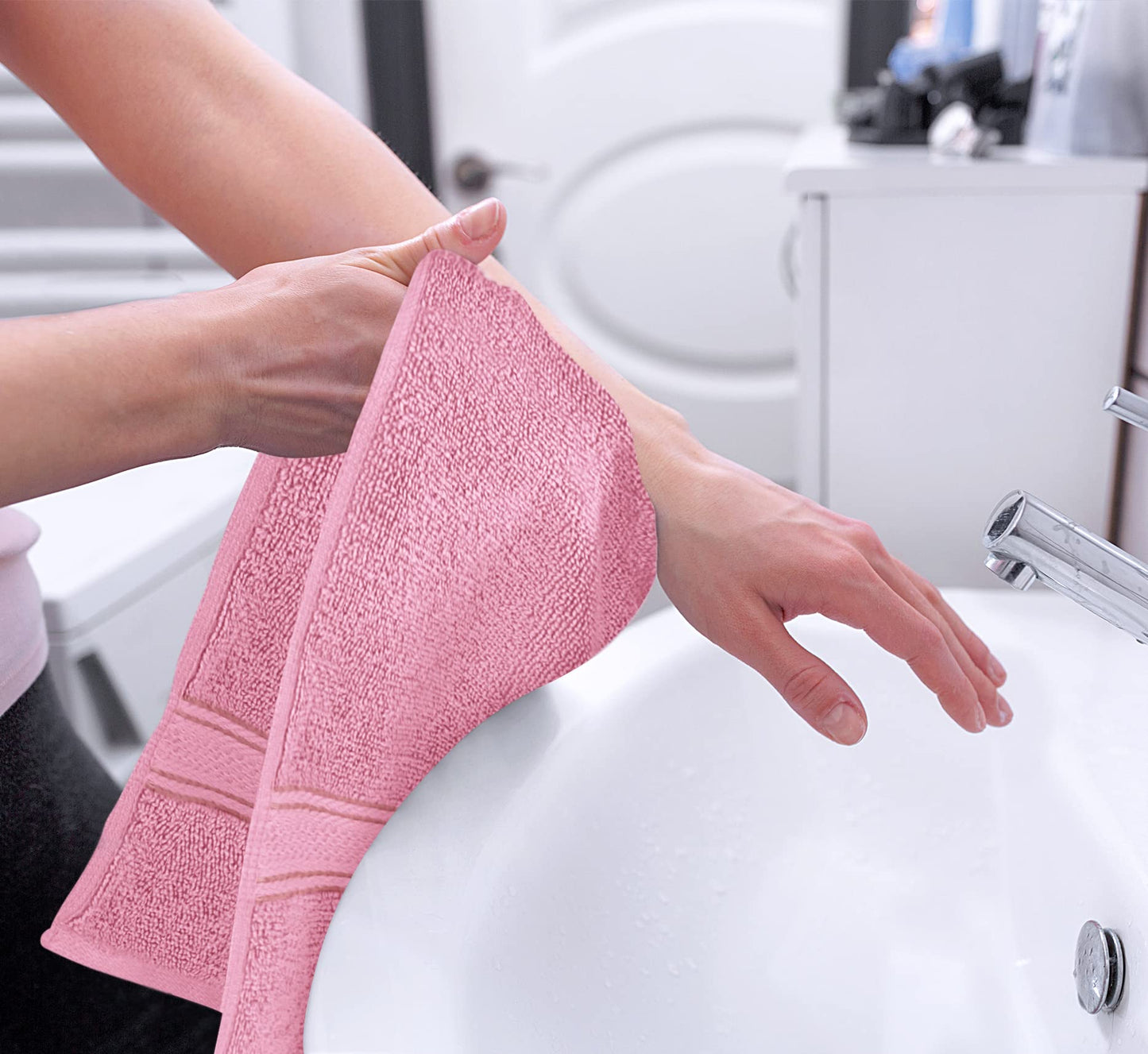 Utopia Towels - Premium Hand Towels - 100% Combed Ring Spun Cotton, Ultra Soft and Highly Absorbent, Extra Large Thick Hand towels 41 x 71 cm, Hotel & Spa Quality Hand Towels (6-Pack) (Pink) Pink