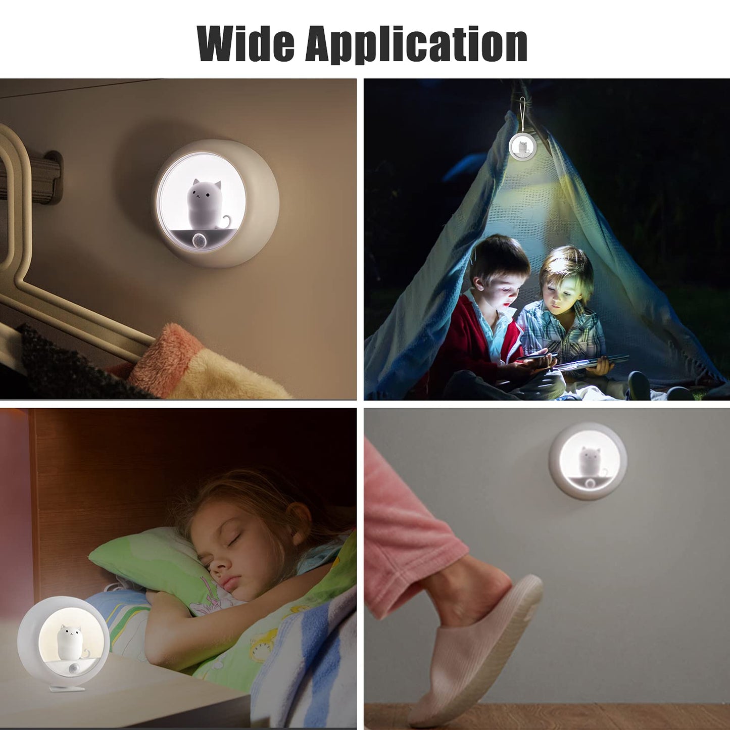 AIMILAR Night Light, Rechargeable Motion Sensor Light with Adjustable Brightness and 3 Mounting Options, Ideal Kids Night Lights, Gifts for Cat Lovers for Bedroom or Bathroom