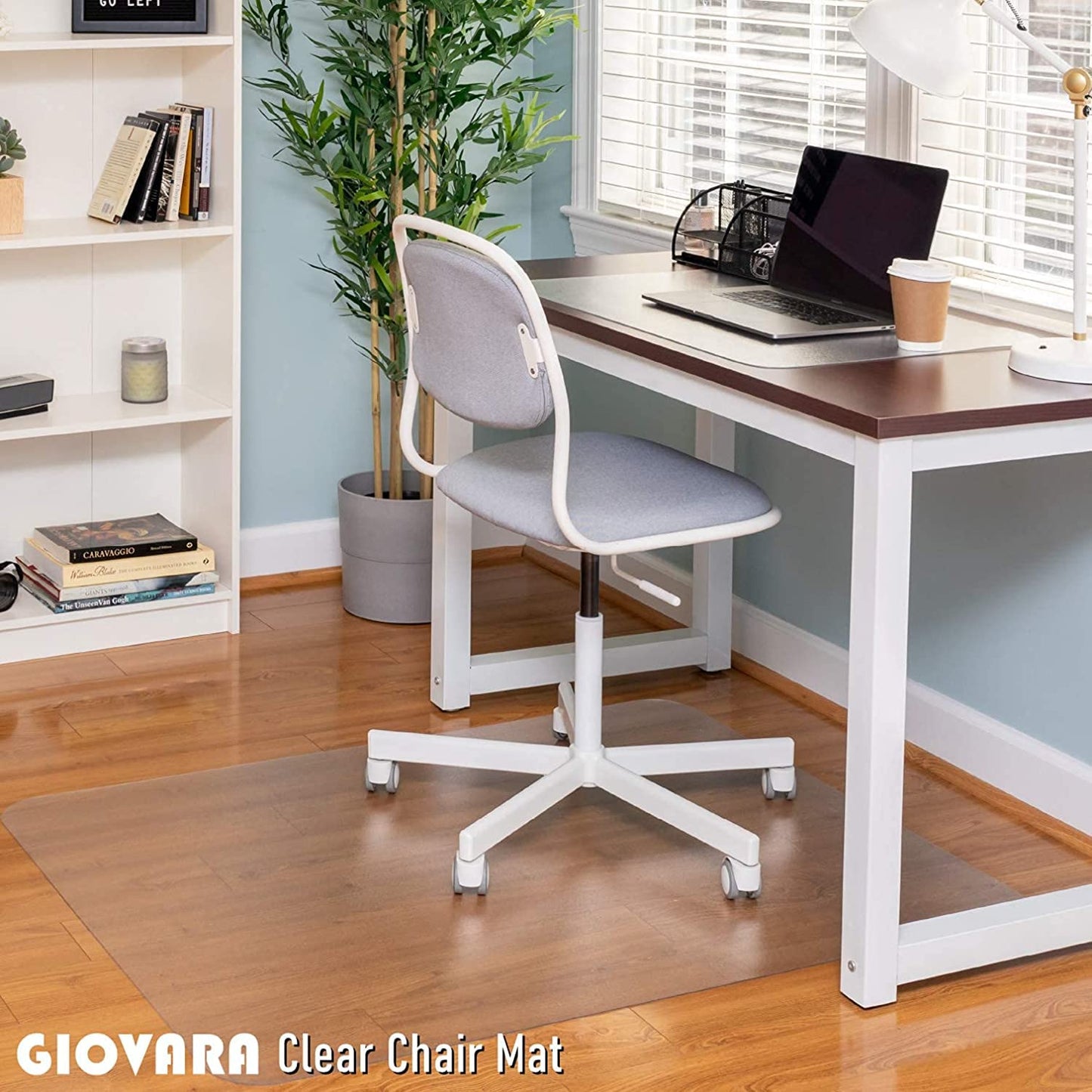 GIOVARA Clear Chair Mat for Hard Floors, 75x120cm (2.5'x4'), Rectangular, High Impact Strength, Non-Slip, Non-Recycling Material