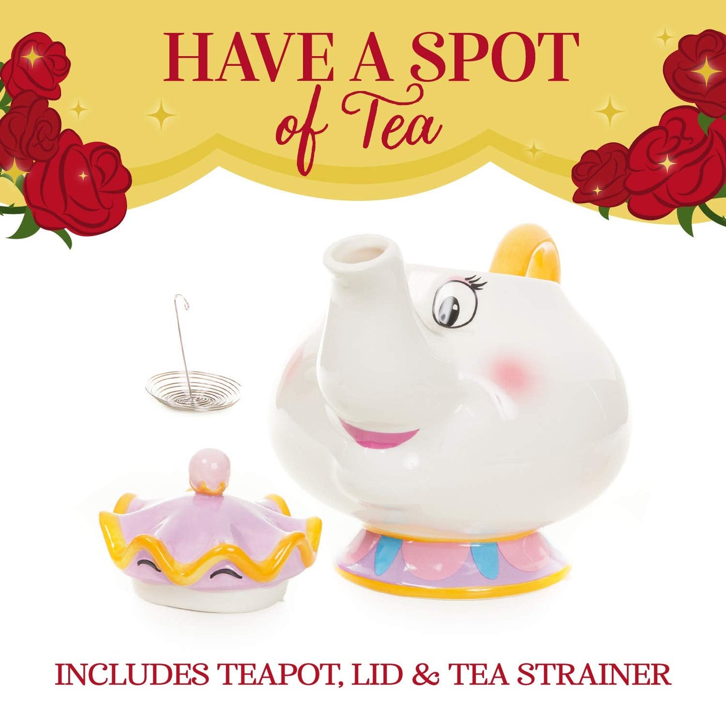 Paladone Mrs. Potts Tea Pot - Beauty and Beast - Officially Licensed Disney Merchandise Mrs Potts